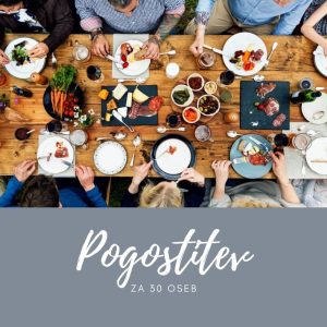 Pogostitev za 30 oseb (narezki, kruh, sladice, sok)